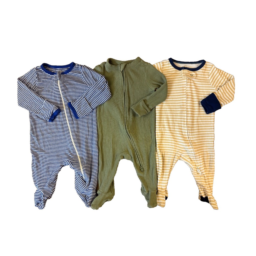 Baby 0/3 Months Footed Sleepers Boy Outfits Cotton Clothes Lot Bundle Stripes